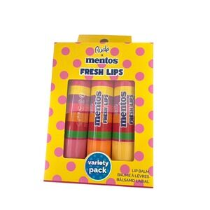 Rude Cosmetics Mentos Fresh Lips Tropical Strawberry Mix Lip Balm Gift Idea Set